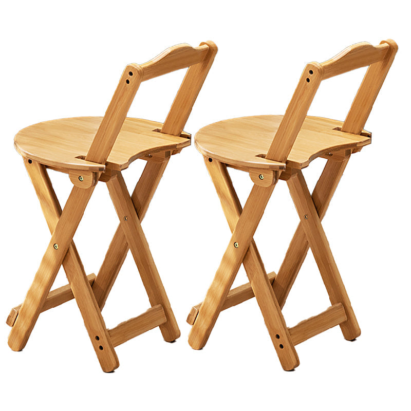 Folding Counter and Bar Stool Modern Style Wood Stool for Patio Use Natural 2 Piece Set Short Stool(18"H) Clearhalo 'Bar Furniture' 'Bar Stools' 'bar_stools' 'furn' 'furn_bar_stools' 'Furniture' 'Kitchen & Dining Furniture' 7403357