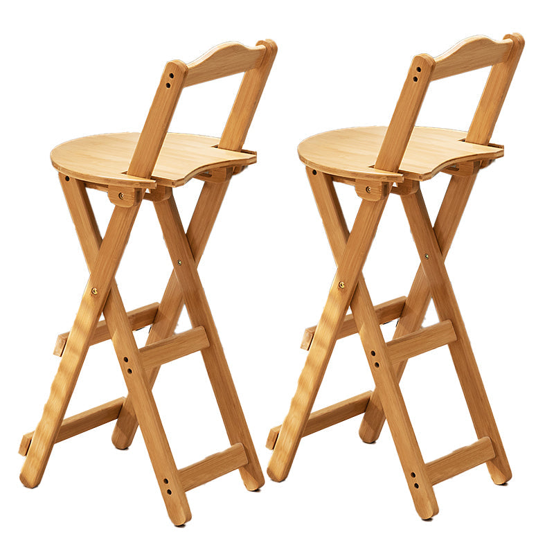 Folding Counter and Bar Stool Modern Style Wood Stool for Patio Use Natural 2 Piece Set Counter Stool(25"H) Clearhalo 'Bar Furniture' 'Bar Stools' 'bar_stools' 'furn' 'furn_bar_stools' 'Furniture' 'Kitchen & Dining Furniture' 7403361