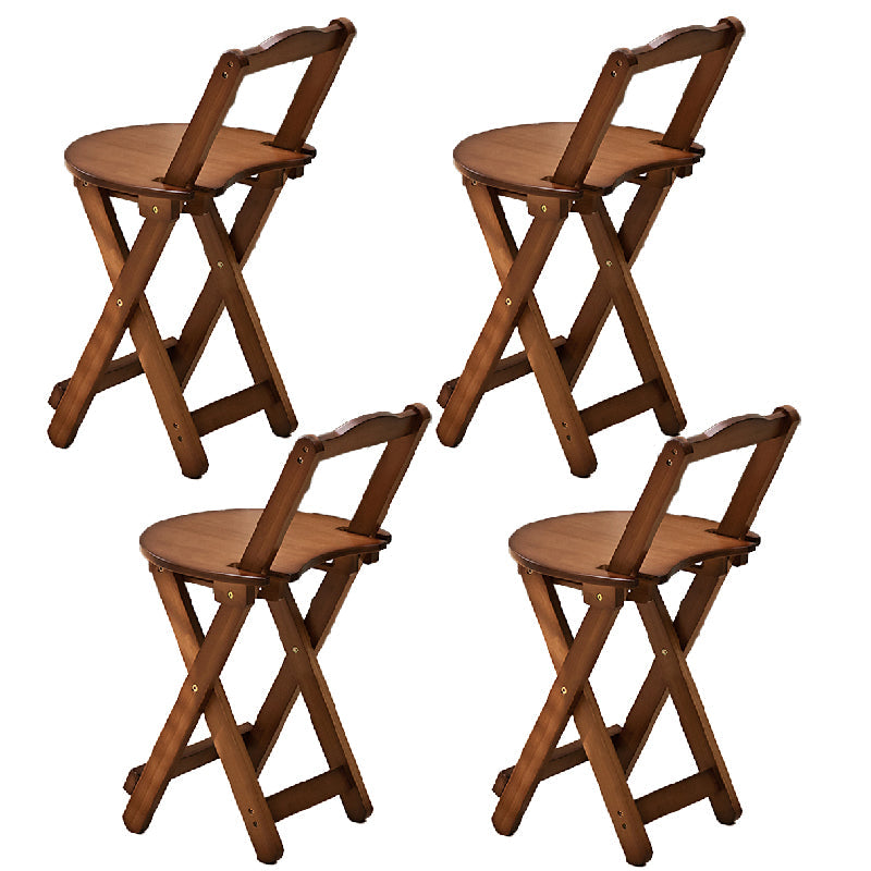 Folding Counter and Bar Stool Modern Style Wood Stool for Patio Use Tan 4 Piece Set Short Stool(18"H) Clearhalo 'Bar Furniture' 'Bar Stools' 'bar_stools' 'furn' 'furn_bar_stools' 'Furniture' 'Kitchen & Dining Furniture' 7403366