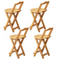 Folding Counter and Bar Stool Modern Style Wood Stool for Patio Use Natural 4 Piece Set Short Stool(18"H) Clearhalo 'Bar Furniture' 'Bar Stools' 'bar_stools' 'furn' 'furn_bar_stools' 'Furniture' 'Kitchen & Dining Furniture' 7403367