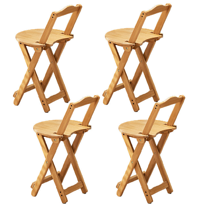 Folding Counter and Bar Stool Modern Style Wood Stool for Patio Use Natural 4 Piece Set Short Stool(18"H) Clearhalo 'Bar Furniture' 'Bar Stools' 'bar_stools' 'furn' 'furn_bar_stools' 'Furniture' 'Kitchen & Dining Furniture' 7403367