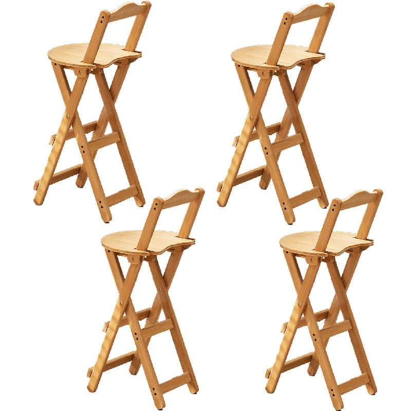 Folding Counter and Bar Stool Modern Style Wood Stool for Patio Use Natural 4 Piece Set Counter Stool(25"H) Clearhalo 'Bar Furniture' 'Bar Stools' 'bar_stools' 'furn' 'furn_bar_stools' 'Furniture' 'Kitchen & Dining Furniture' 7403369