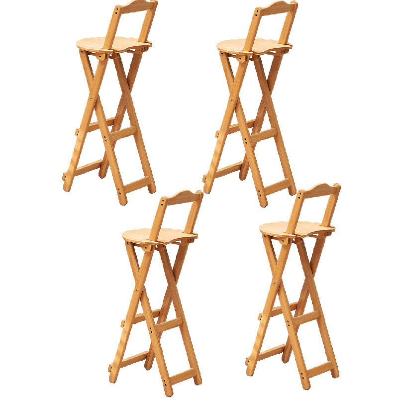Folding Counter and Bar Stool Modern Style Wood Stool for Patio Use Natural 4 Piece Set Bar Stool(30"H) Clearhalo 'Bar Furniture' 'Bar Stools' 'bar_stools' 'furn' 'furn_bar_stools' 'Furniture' 'Kitchen & Dining Furniture' 7403371
