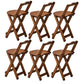Folding Counter and Bar Stool Modern Style Wood Stool for Patio Use Tan 6 Piece Set Short Stool(18"H) Clearhalo 'Bar Furniture' 'Bar Stools' 'bar_stools' 'furn' 'furn_bar_stools' 'Furniture' 'Kitchen & Dining Furniture' 7403372
