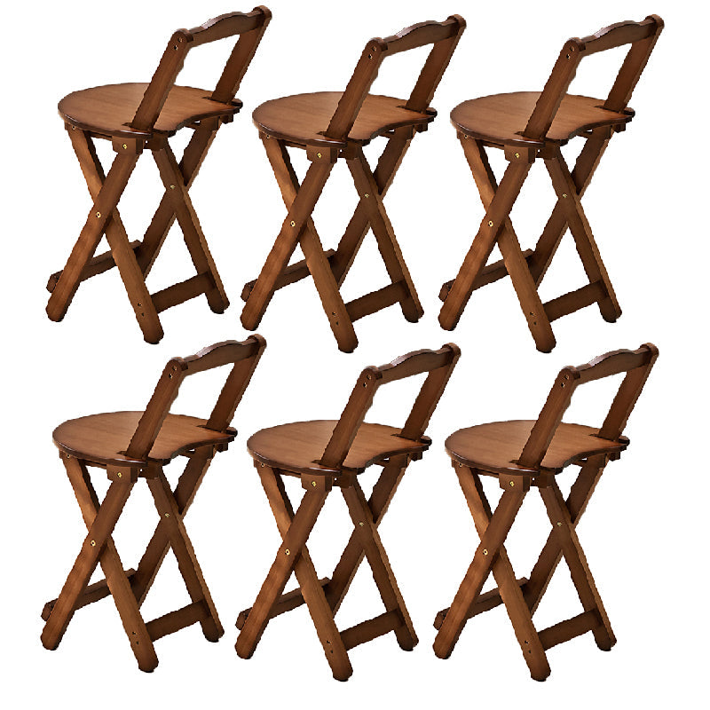 Folding Counter and Bar Stool Modern Style Wood Stool for Patio Use Tan 6 Piece Set Short Stool(18"H) Clearhalo 'Bar Furniture' 'Bar Stools' 'bar_stools' 'furn' 'furn_bar_stools' 'Furniture' 'Kitchen & Dining Furniture' 7403372