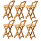 Folding Counter and Bar Stool Modern Style Wood Stool for Patio Use Natural 6 Piece Set Short Stool(18"H) Clearhalo 'Bar Furniture' 'Bar Stools' 'bar_stools' 'furn' 'furn_bar_stools' 'Furniture' 'Kitchen & Dining Furniture' 7403373
