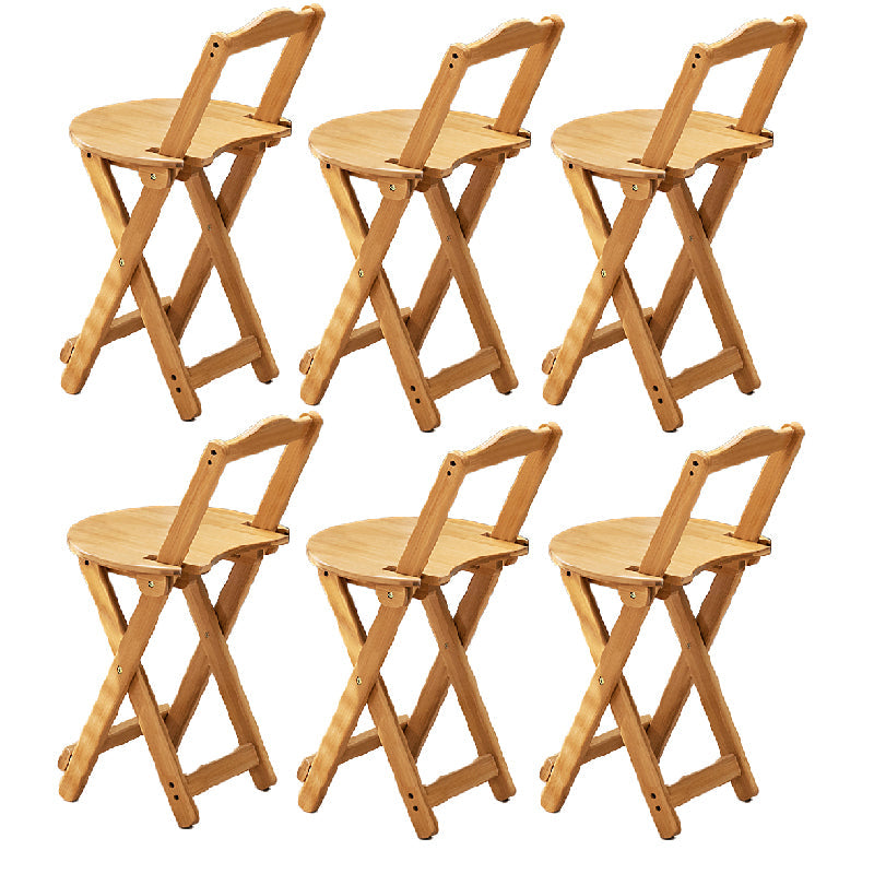 Folding Counter and Bar Stool Modern Style Wood Stool for Patio Use Natural 6 Piece Set Short Stool(18"H) Clearhalo 'Bar Furniture' 'Bar Stools' 'bar_stools' 'furn' 'furn_bar_stools' 'Furniture' 'Kitchen & Dining Furniture' 7403373