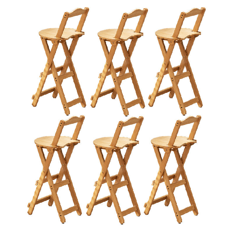Folding Counter and Bar Stool Modern Style Wood Stool for Patio Use Natural 6 Piece Set Counter Stool(25"H) Clearhalo 'Bar Furniture' 'Bar Stools' 'bar_stools' 'furn' 'furn_bar_stools' 'Furniture' 'Kitchen & Dining Furniture' 7403375