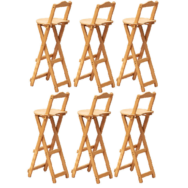 Folding Counter and Bar Stool Modern Style Wood Stool for Patio Use Natural 6 Piece Set Bar Stool(30"H) Clearhalo 'Bar Furniture' 'Bar Stools' 'bar_stools' 'furn' 'furn_bar_stools' 'Furniture' 'Kitchen & Dining Furniture' 7403377