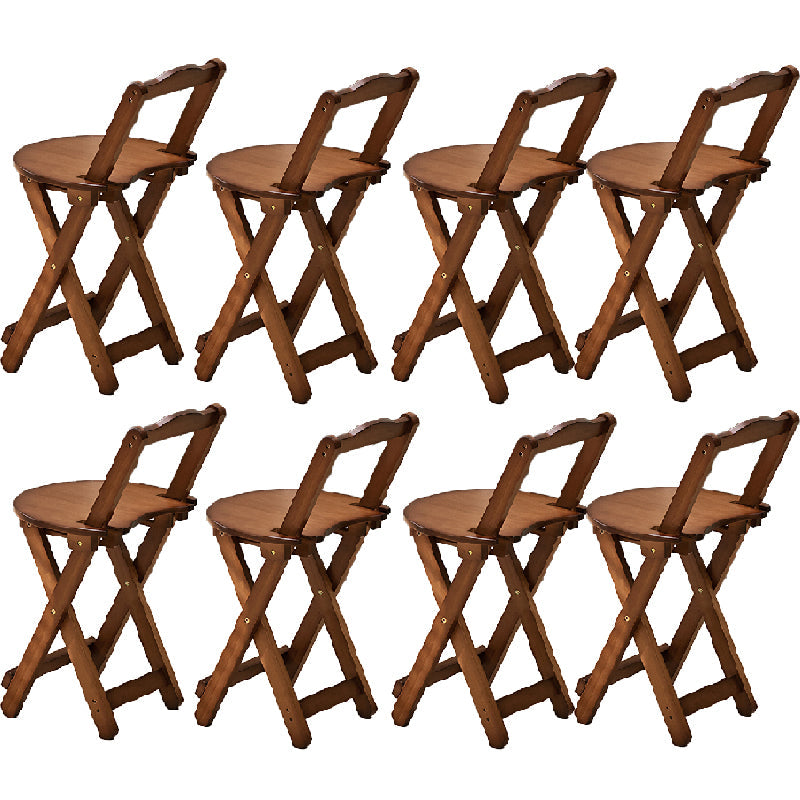 Folding Counter and Bar Stool Modern Style Wood Stool for Patio Use Tan 8 Piece Set Short Stool(18"H) Clearhalo 'Bar Furniture' 'Bar Stools' 'bar_stools' 'furn' 'furn_bar_stools' 'Furniture' 'Kitchen & Dining Furniture' 7403378