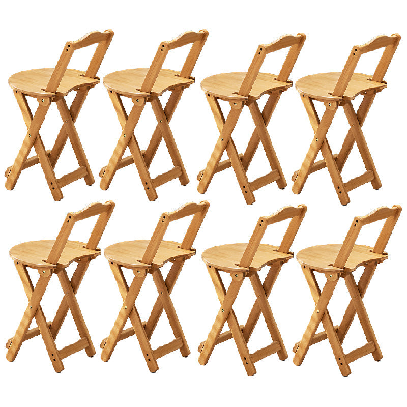Folding Counter and Bar Stool Modern Style Wood Stool for Patio Use Natural 8 Piece Set Short Stool(18"H) Clearhalo 'Bar Furniture' 'Bar Stools' 'bar_stools' 'furn' 'furn_bar_stools' 'Furniture' 'Kitchen & Dining Furniture' 7403379