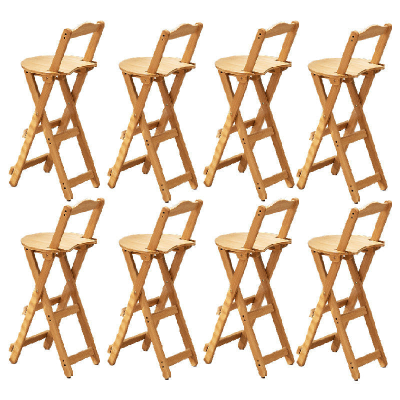 Folding Counter and Bar Stool Modern Style Wood Stool for Patio Use Natural 8 Piece Set Counter Stool(25"H) Clearhalo 'Bar Furniture' 'Bar Stools' 'bar_stools' 'furn' 'furn_bar_stools' 'Furniture' 'Kitchen & Dining Furniture' 7403381