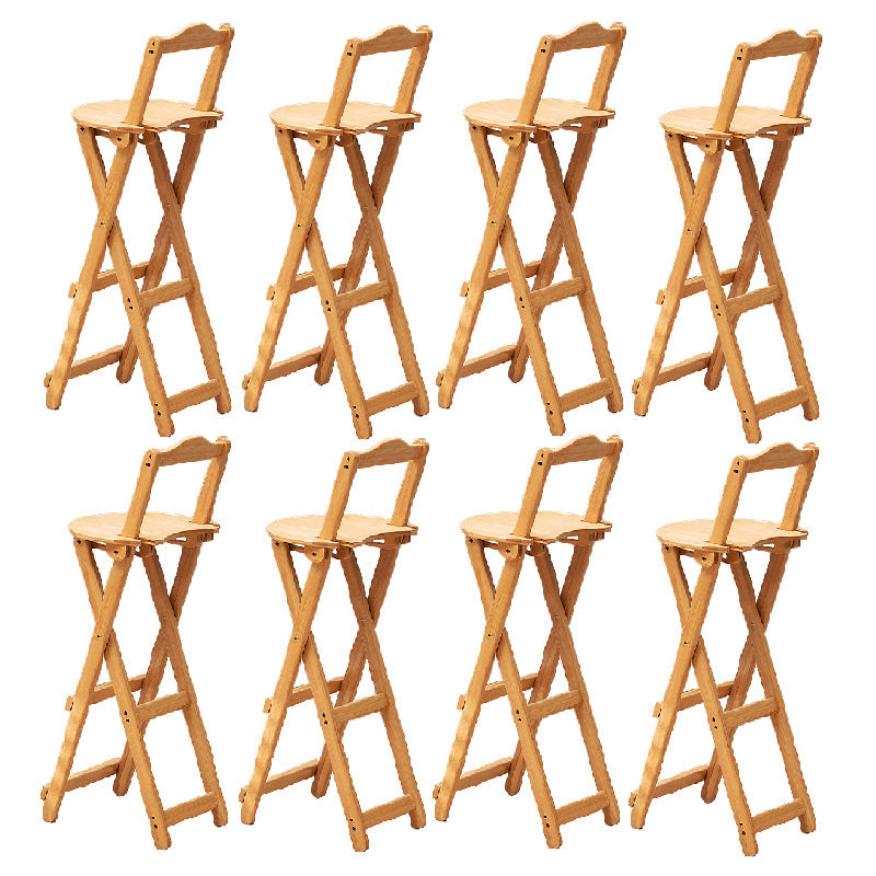 Folding Counter and Bar Stool Modern Style Wood Stool for Patio Use Natural 8 Piece Set Bar Stool(30"H) Clearhalo 'Bar Furniture' 'Bar Stools' 'bar_stools' 'furn' 'furn_bar_stools' 'Furniture' 'Kitchen & Dining Furniture' 7403383