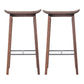 Industrial Solid Wood Stool Saddle Seat Stool for Living Room Walnut 2 Piece Set Clearhalo 'Bar Furniture' 'Bar Stools' 'bar_stools' 'furn' 'furn_bar_stools' 'Furniture' 'Kitchen & Dining Furniture' 7403388