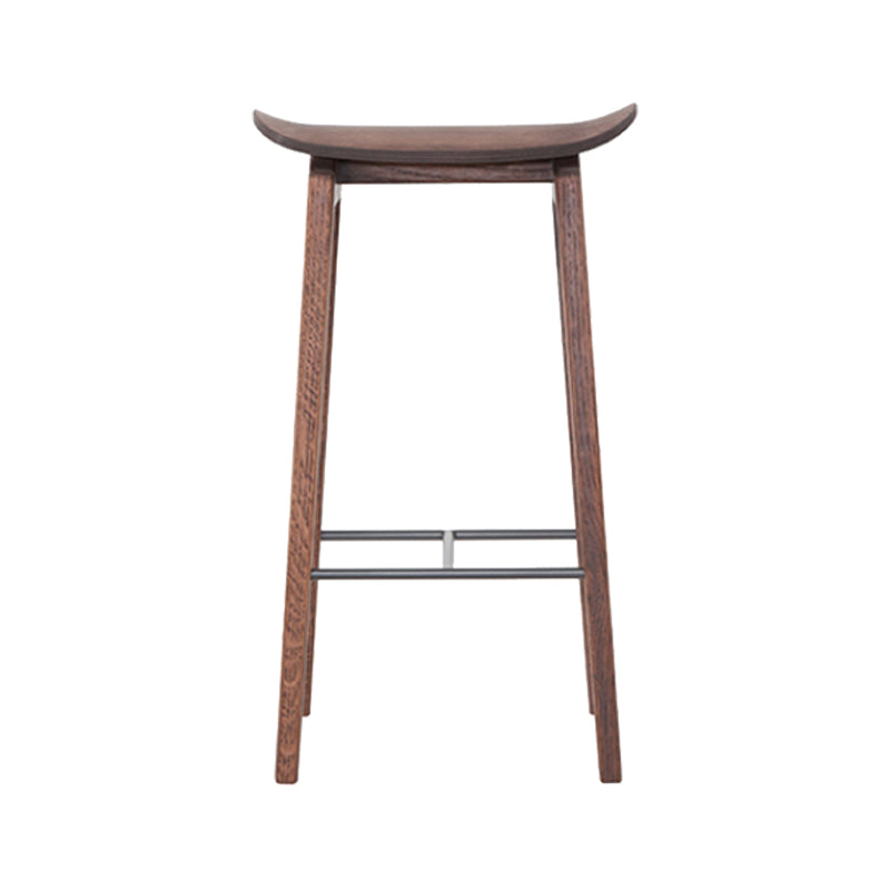 Industrial Solid Wood Stool Saddle Seat Stool for Living Room Walnut 1 Piece Clearhalo 'Bar Furniture' 'Bar Stools' 'bar_stools' 'furn' 'furn_bar_stools' 'Furniture' 'Kitchen & Dining Furniture' 7403395