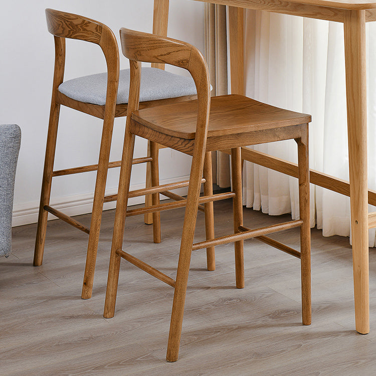 Indoor Solid Wood Bar Stool Upholstered Bar Stool with Footrest Clearhalo 'Bar Furniture' 'Bar Stools' 'bar_stools' 'furn' 'furn_bar_stools' 'Furniture' 'Kitchen & Dining Furniture' 7403408