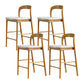 Indoor Solid Wood Bar Stool Upholstered Bar Stool with Footrest Wooden Gray 4 Piece Set Clearhalo 'Bar Furniture' 'Bar Stools' 'bar_stools' 'furn' 'furn_bar_stools' 'Furniture' 'Kitchen & Dining Furniture' 7403411