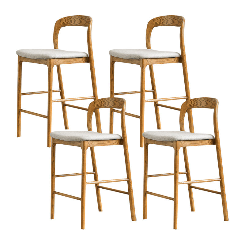 Indoor Solid Wood Bar Stool Upholstered Bar Stool with Footrest Wooden Gray 4 Piece Set Clearhalo 'Bar Furniture' 'Bar Stools' 'bar_stools' 'furn' 'furn_bar_stools' 'Furniture' 'Kitchen & Dining Furniture' 7403411