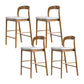 Indoor Solid Wood Bar Stool Upholstered Bar Stool with Footrest Walnut + Gray 4 Piece Set Clearhalo 'Bar Furniture' 'Bar Stools' 'bar_stools' 'furn' 'furn_bar_stools' 'Furniture' 'Kitchen & Dining Furniture' 7403421