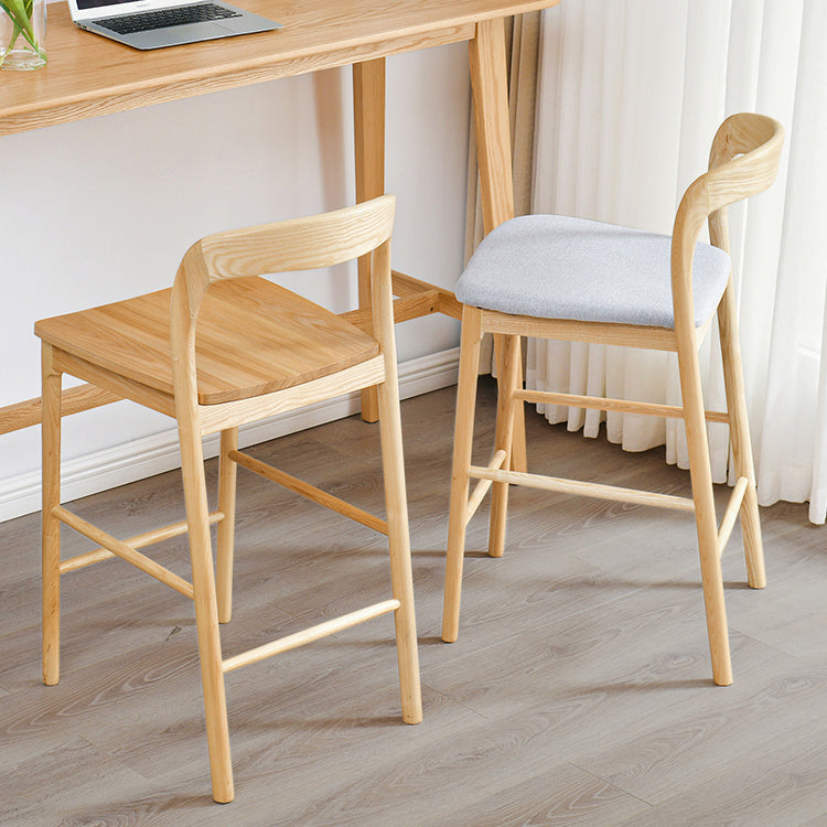 Indoor Solid Wood Bar Stool Upholstered Bar Stool with Footrest Clearhalo 'Bar Furniture' 'Bar Stools' 'bar_stools' 'furn' 'furn_bar_stools' 'Furniture' 'Kitchen & Dining Furniture' 7403425