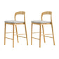 Indoor Solid Wood Bar Stool Upholstered Bar Stool with Footrest Wood + Gray 2 Piece Set Clearhalo 'Bar Furniture' 'Bar Stools' 'bar_stools' 'furn' 'furn_bar_stools' 'Furniture' 'Kitchen & Dining Furniture' 7403427