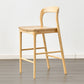 Indoor Solid Wood Bar Stool Upholstered Bar Stool with Footrest Natural 1 Piece Clearhalo 'Bar Furniture' 'Bar Stools' 'bar_stools' 'furn' 'furn_bar_stools' 'Furniture' 'Kitchen & Dining Furniture' 7403431