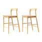 Indoor Solid Wood Bar Stool Upholstered Bar Stool with Footrest Natural 2 Piece Set Clearhalo 'Bar Furniture' 'Bar Stools' 'bar_stools' 'furn' 'furn_bar_stools' 'Furniture' 'Kitchen & Dining Furniture' 7403432