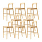 Indoor Solid Wood Bar Stool Upholstered Bar Stool with Footrest Natural 8 Piece Set Clearhalo 'Bar Furniture' 'Bar Stools' 'bar_stools' 'furn' 'furn_bar_stools' 'Furniture' 'Kitchen & Dining Furniture' 7403435