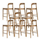 Indoor Solid Wood Bar Stool Upholstered Bar Stool with Footrest Nut-Brown 8 Piece Set Clearhalo 'Bar Furniture' 'Bar Stools' 'bar_stools' 'furn' 'furn_bar_stools' 'Furniture' 'Kitchen & Dining Furniture' 7403445