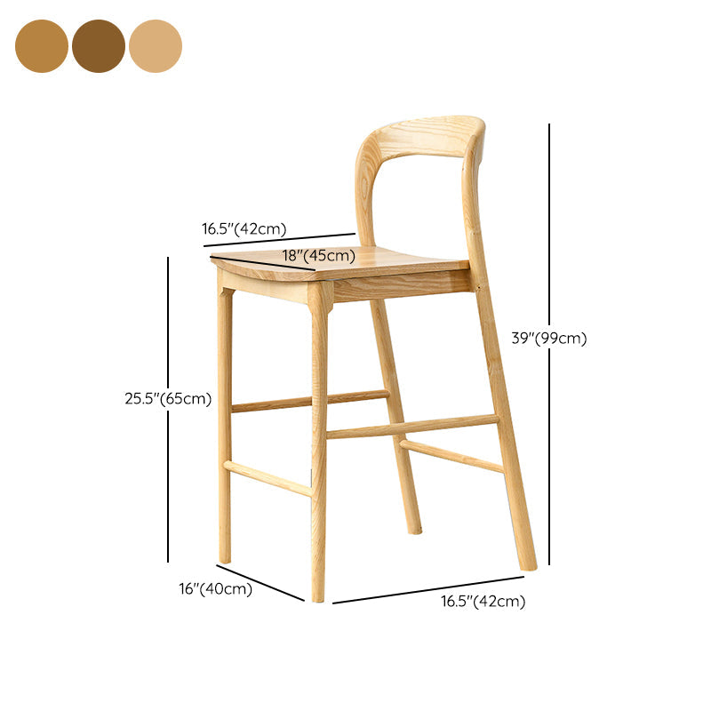 Indoor Solid Wood Bar Stool Upholstered Bar Stool with Footrest Clearhalo 'Bar Furniture' 'Bar Stools' 'bar_stools' 'furn' 'furn_bar_stools' 'Furniture' 'Kitchen & Dining Furniture' 7403447