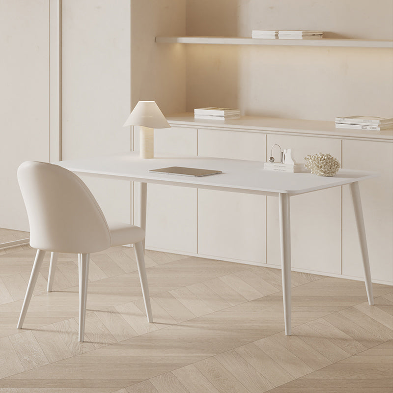 Scrivania di scrittura in pietra contemporanea rettangolare in metallo da ufficio