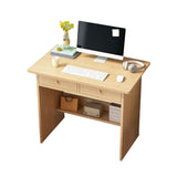 Bureau de bureau en bois moderne bureau de forme rectangulaire avec 2 jambes en blanc / naturel