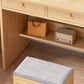Bureau de bureau en bois moderne bureau de forme rectangulaire avec 2 jambes en blanc / naturel
