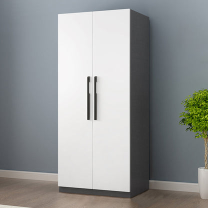 Engineered Wood Wardrobe Cabinet Modern Style Wardrobe Closet with Shelves