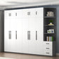 Engineered Wood Wardrobe Cabinet Modern Style Wardrobe Closet with Shelves