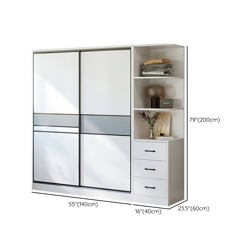 Armario de madera artificial Armario moderno con puertas correderas para dormitorio