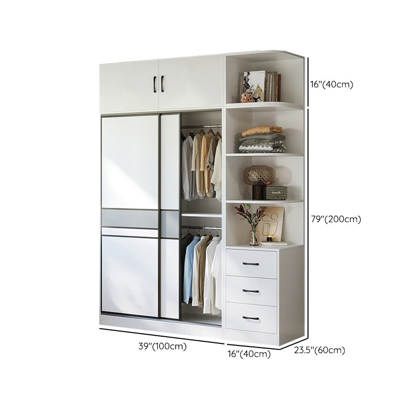 Armario de madera artificial Armario moderno con puertas correderas para dormitorio