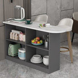 Wood Bar Table Modern Dining Table for Kitchen Living Room Coffee Room