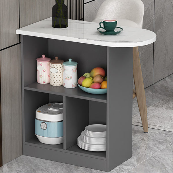 Wood Bar Table Modern Dining Table for Kitchen Living Room Coffee Room Gray-White Without Chairs Clearhalo 'Bar Furniture' 'Bar Tables' 'bar_tables' 'furn' 'furn_bar_tables' 'Furniture' 'Kitchen & Dining Furniture' 7404060