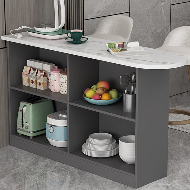 Wood Bar Table Modern Dining Table for Kitchen Living Room Coffee Room Gray-White Without Chairs Clearhalo 'Bar Furniture' 'Bar Tables' 'bar_tables' 'furn' 'furn_bar_tables' 'Furniture' 'Kitchen & Dining Furniture' 7404066