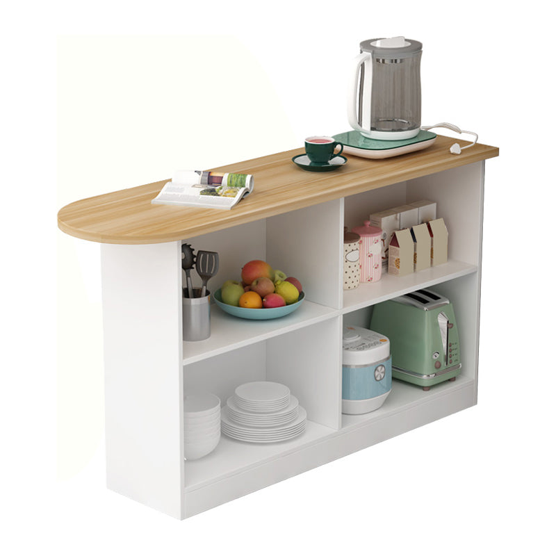 Wood Bar Table Modern Dining Table for Kitchen Living Room Coffee Room White-Brown Without Chairs Clearhalo 'Bar Furniture' 'Bar Tables' 'bar_tables' 'furn' 'furn_bar_tables' 'Furniture' 'Kitchen & Dining Furniture' 7404073