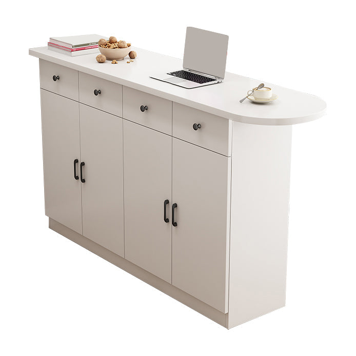 Specialty Contemporary Pub Table with Pedestal Manufactured Wood Bar Table White Without Chairs Clearhalo 'Bar Furniture' 'Bar Tables' 'bar_tables' 'furn' 'furn_bar_tables' 'Furniture' 'Kitchen & Dining Furniture' 7404084