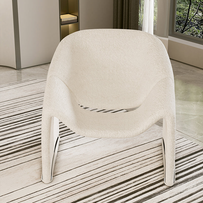 White Wool Accent Armchair with Sled Base and Tight Back in Solid Wood Clearhalo 'Accent Chairs' 'accent_chairs' 'Chairs & Seating' 'furn' 'furn_accent_chairs' 'Furniture' 'Living Room Furniture' 7404107