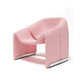 White Wool Accent Armchair with Sled Base and Tight Back in Solid Wood Pink 1 Piece Clearhalo 'Accent Chairs' 'accent_chairs' 'Chairs & Seating' 'furn' 'furn_accent_chairs' 'Furniture' 'Living Room Furniture' 7404116