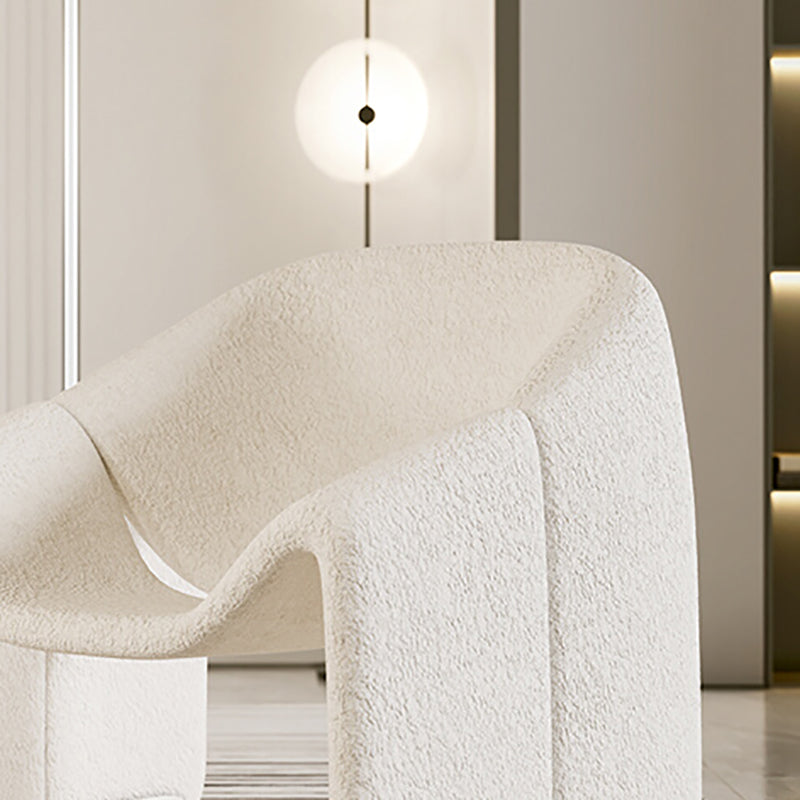 White Wool Accent Armchair with Sled Base and Tight Back in Solid Wood Clearhalo 'Accent Chairs' 'accent_chairs' 'Chairs & Seating' 'furn' 'furn_accent_chairs' 'Furniture' 'Living Room Furniture' 7404122