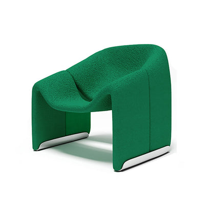 White Wool Accent Armchair with Sled Base and Tight Back in Solid Wood Green 1 Piece Clearhalo 'Accent Chairs' 'accent_chairs' 'Chairs & Seating' 'furn' 'furn_accent_chairs' 'Furniture' 'Living Room Furniture' 7404123