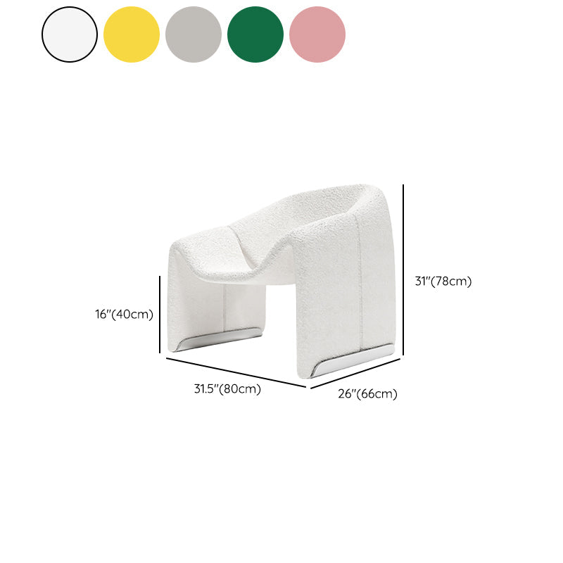 White Wool Accent Armchair with Sled Base and Tight Back in Solid Wood Clearhalo 'Accent Chairs' 'accent_chairs' 'Chairs & Seating' 'furn' 'furn_accent_chairs' 'Furniture' 'Living Room Furniture' 7404126