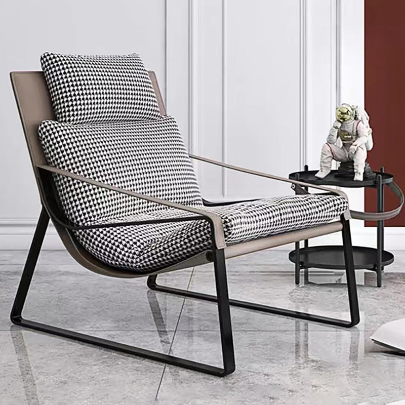 Mid-Century Modern Accent Armchair with Loose Back and Sled Base Clearhalo 'Accent Chairs' 'accent_chairs' 'Chairs & Seating' 'furn' 'furn_accent_chairs' 'Furniture' 'Living Room Furniture' 7404127