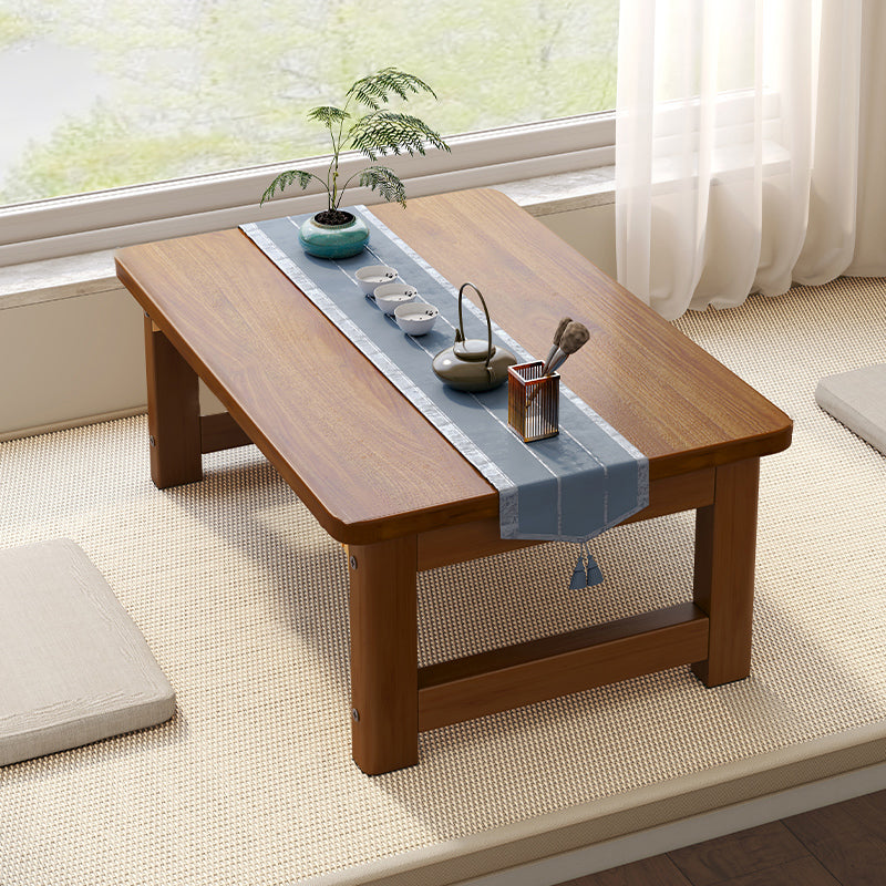 Rectangle Wood Coffee Table Contemporary Single Coffee Table 28"L x 16"W x 14"H Brown Clearhalo 'Coffee & Accent Tables' 'Coffee Tables' 'coffee_tables' 'furn' 'furn_coffee_tables' 'Furniture' 'Living Room Furniture' 7404153