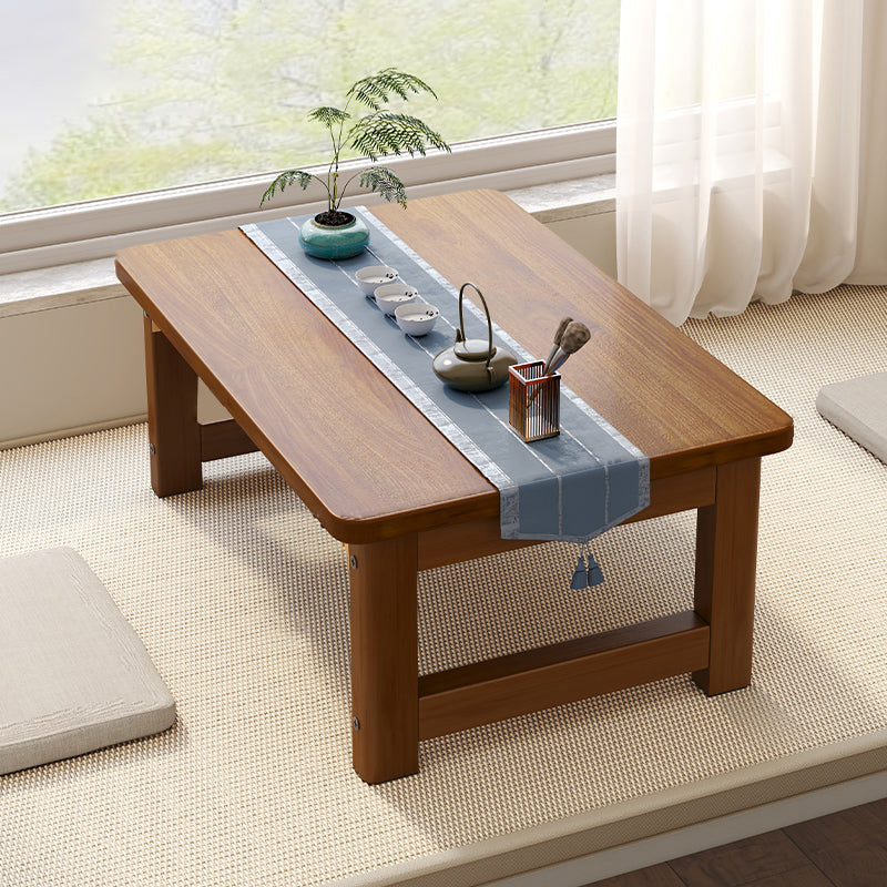 Rectangle Wood Coffee Table Contemporary Single Coffee Table 27.5"L x 16"W x 16"H Brown Clearhalo 'Coffee & Accent Tables' 'Coffee Tables' 'coffee_tables' 'furn' 'furn_coffee_tables' 'Furniture' 'Living Room Furniture' 7404155